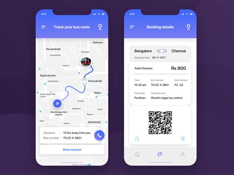 Bus Ticket Map And Confirmation Bus App Bus Tickets Mobile App