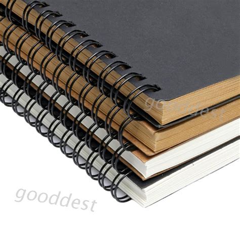 Reeves Retro Spiral Bound Coil Sketch Book Blank Notebook Kraft