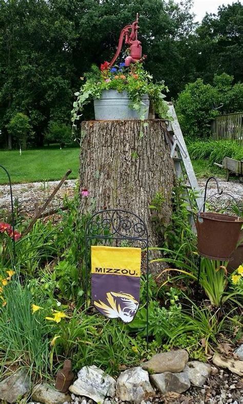 Tree Stump Makeover Tree Stump Bird Bath Outdoor Decor