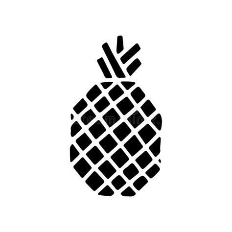 Ic Ne Noire De Fruits D Ananas Avec La Feuille Isol E Sur Le Fond Blanc