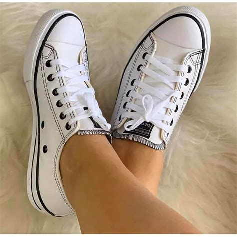 Novo Tenis All Star Feminino Couro Nova Tendencia Shopee Brasil