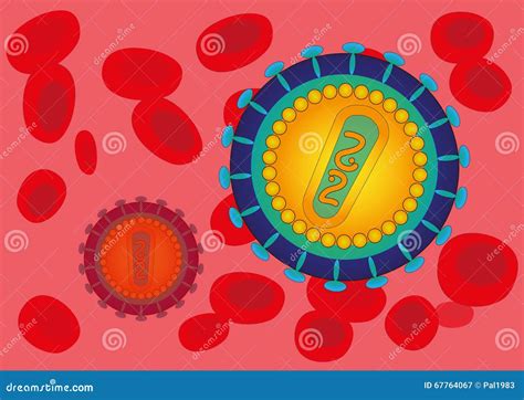 Imagem Esquemática Do Vírus De Imunodeficiência Humana Ilustração Do