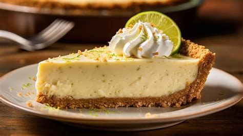 Key Lime Pie Un Postre Agrio Hecho Con Jugo De Key Lime Y Corteza De