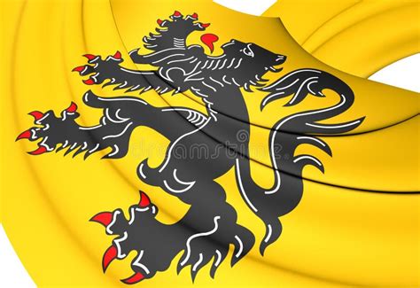 Flanders Vlaanderen Region Of Belgium Flag Textile Cloth Fabric Waving ...