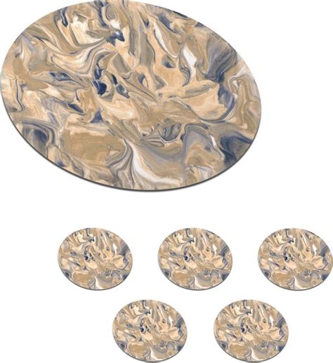Onderzetters Voor Glazen Rond Marmer Grijs Patronen X Cm