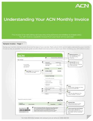 Fillable Online Understanding Your ACN Monthly Invoice Fax Email Print