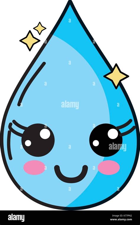 Kawaii Cute Happy Water Drop Stock Vector Image Art Alamy Water