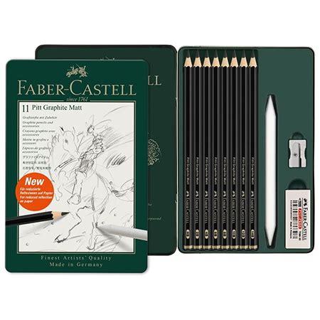 Faber Castell Pitt Graphite Matt étui en métal assortiment de 8