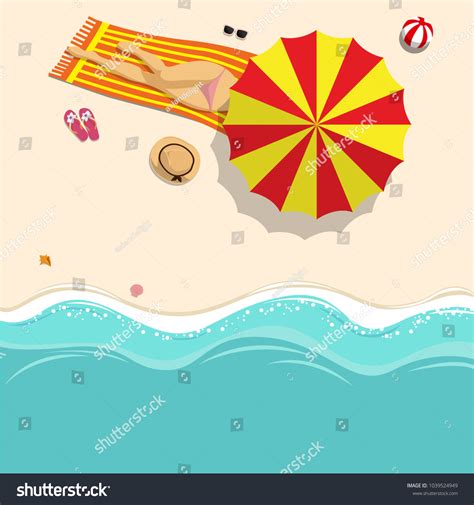 Vector Illustration Sexy Girl Bikini Sunbathing Stock Vector Royalty Free 1039524949