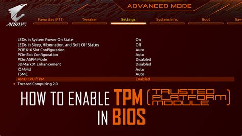 How To Enable Tpm In Bios