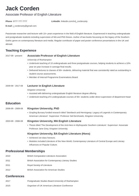 How To Write An Academic Cv Examples And Template