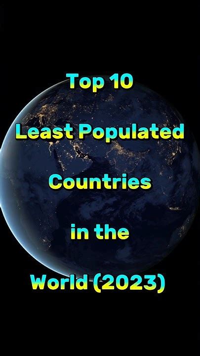 Top 10 Least Populated Countries In The World Shorts Fact Population Youtube