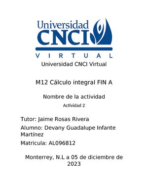 Actividad Calculo Diferencial Universidad Virtual Cnci Materia