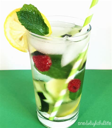 Cucumber Mint Raspberry Detox Water - One Delightful Life