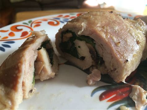 Spinach and Mushroom Stuffed Chicken Thigh
