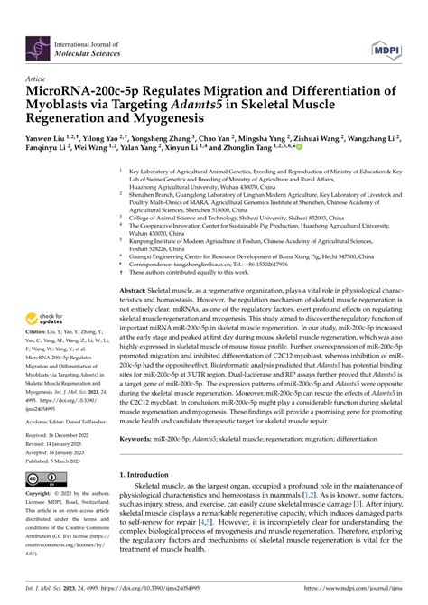 Pdf Microrna C P Regulates Migration And Differentiation Of