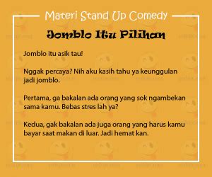 Materi Stand Up Comedy Tentang Jomblo Itu Pilihan YEDEPE