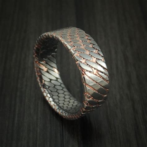 Etched Superconductor Men's Ring Custom Made Titanium-Niobium and Copp ...