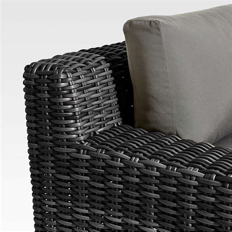 Abaco Resin Wicker Charcoal Grey 2 Piece Right Arm Chaise Outdoor Sectional Sofa With Graphite