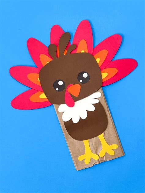 Turkey Paper Bag Craft For Kids Free Template