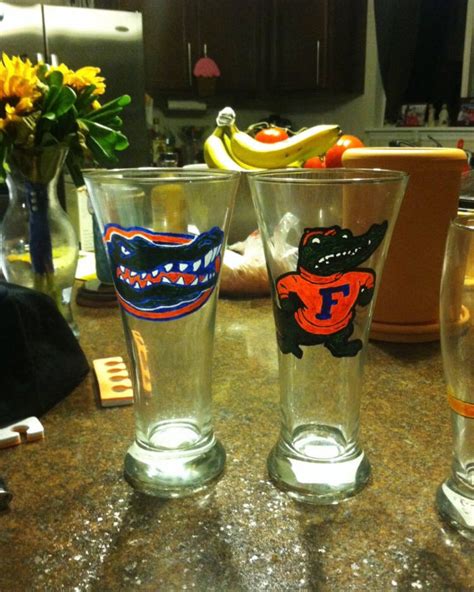 Florida Gators Hand Painted Glasses Etsy