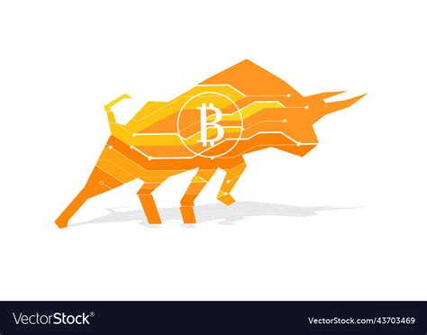 Bitcoin crypto currency bullish market bull Vector Image