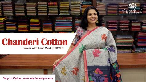 Chanderi Cotton Sarees With Knott Work Ttds Templedesigner