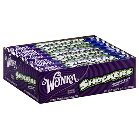 Wonka Shockers Sour Chewy Candy Rolls 165 Oz 24 Rolls