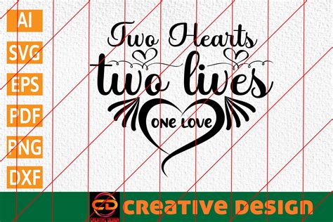 Two Hearts Two Lives One Love Graphic By Creative Design · Creative Fabrica