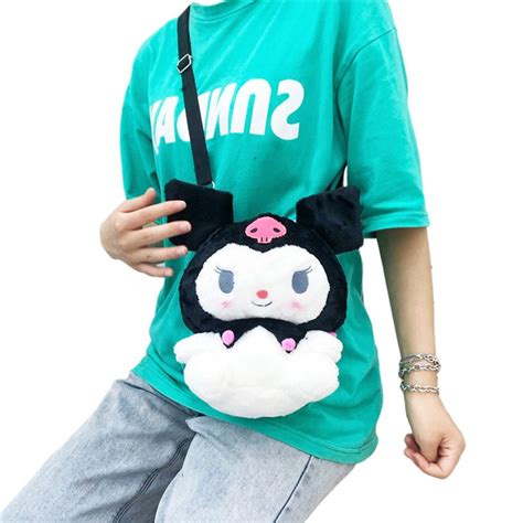 Kawaii Sanrio Peluş Kuromi Benim Melody Cinnamoroll Çantası Sevimli