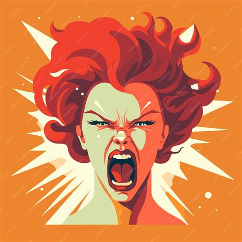 Premium Vector Anger Rage And Negative Emotions Concept Woman Feeling Furious Aggressive Angry