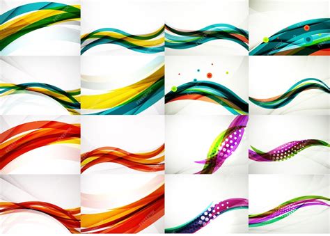 Premium Vector Set Of Abstract Backgrounds Smooth Blurred Waves