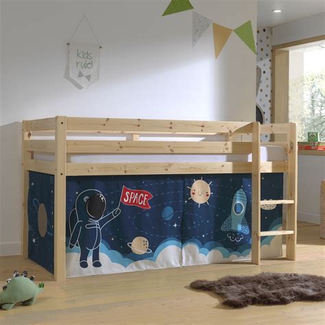 Lit Mi Hauteur X Sommier Inclus Housse Space Vipack Pino Blanc