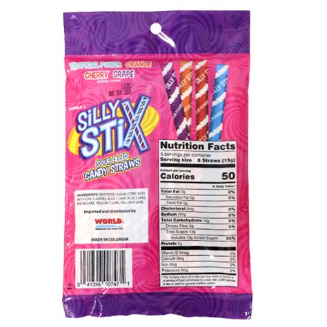 World S Silly Stix Straws 2 75 Oz Bag All City Candy