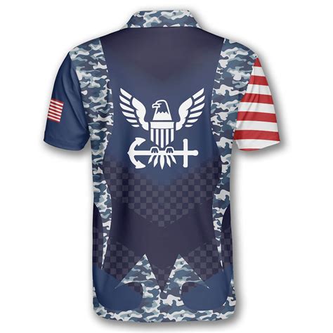 Navy Camouflage Flag Custom US Navy Veteran Shirts for Men - Primesty