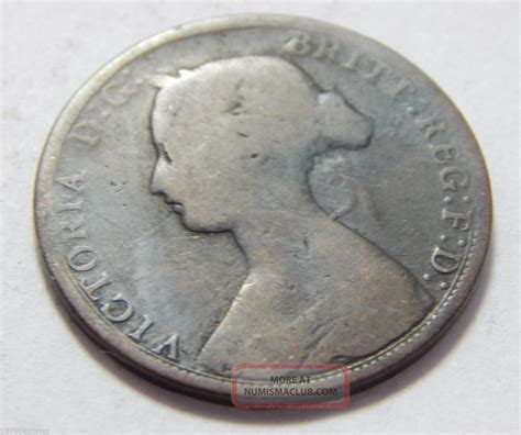 Uk Great Britain Bronze Half Penny Coin Queen Victoria