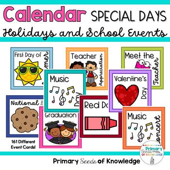 calendar special days  holidays  primary seeds  knowledge