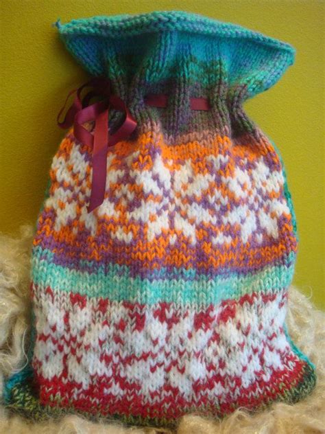 Hand Knitted Fair Isle Hot Water Bottle Cover With A Snowflake Etsy Uk Hand Knitting Fair