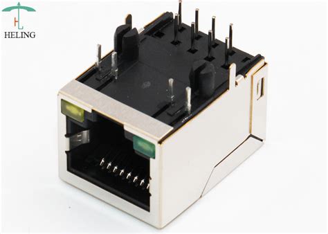 8P8C R / A RJ45 Złącze PCB z rurką wskaźnika LED do pracy w sieci