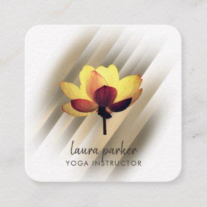 A Yoga Instructor Business Card With A Flower