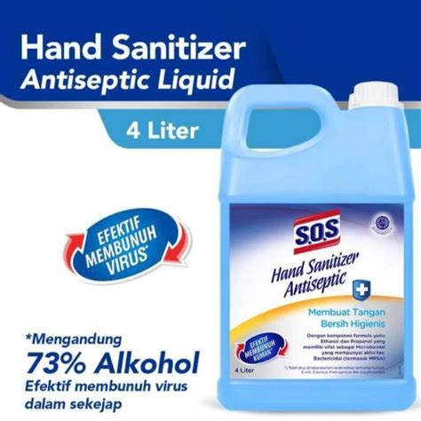 Jual Sos Hand Sanitizer Antiseptic Liquid Liter L Shopee Indonesia