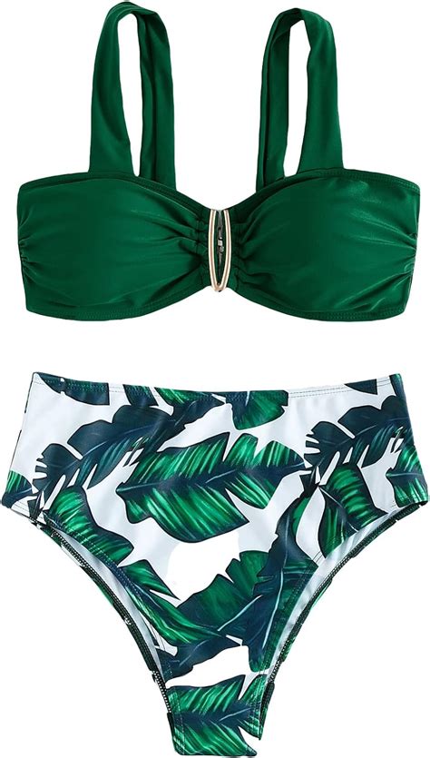 Amazon Soly Hux Bikini Sets For Women Tropical Print High Waisted