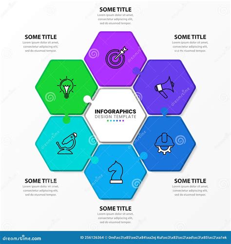 Infographic Template Hexagon With Steps And Icons Stock Vector