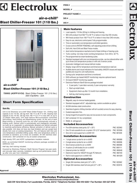 Electrolux Air O Chill 726952 Users Manual 726952 Pmd