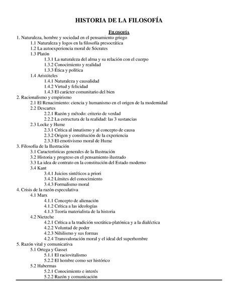 Extenso Resumen De La Historia De La Filosofia Historia De La