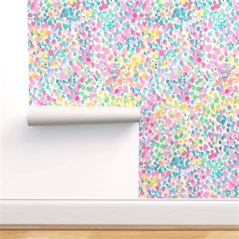 Peel And Stick Wallpaper 3ft X 2ft Summer Pastel Girls Room Watercolor Pattern Print Abstract