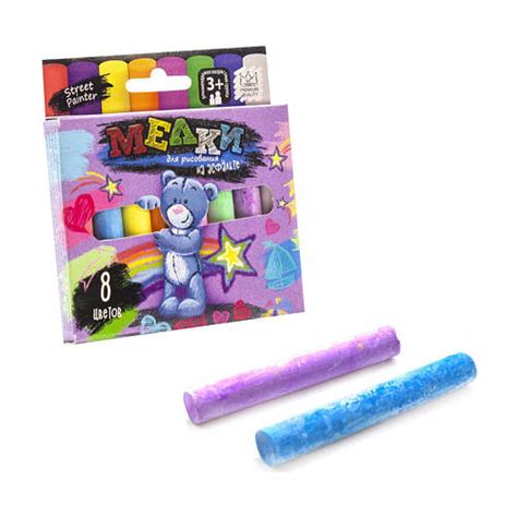 Купить Мелки для рисования на асфальте Dankotoys 8 цветов (MEL-02-02 ...