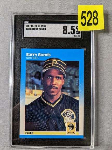 Barry Bonds ROOKIE 1987 Fleer Glossy 604 SGC 8 5 South Auction