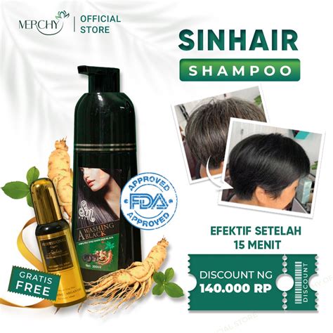 Jual Hair Color Shampoo Sin Hair Penghitam Rambut Uban Sin Hair