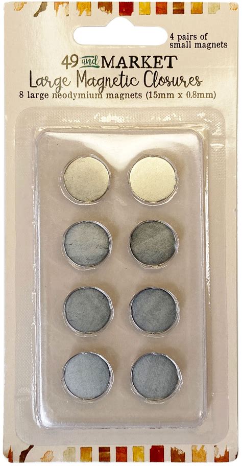 49 And Market Foundations Magnetic Closures 8/Pkg-Large - 15mm X 0.8mm